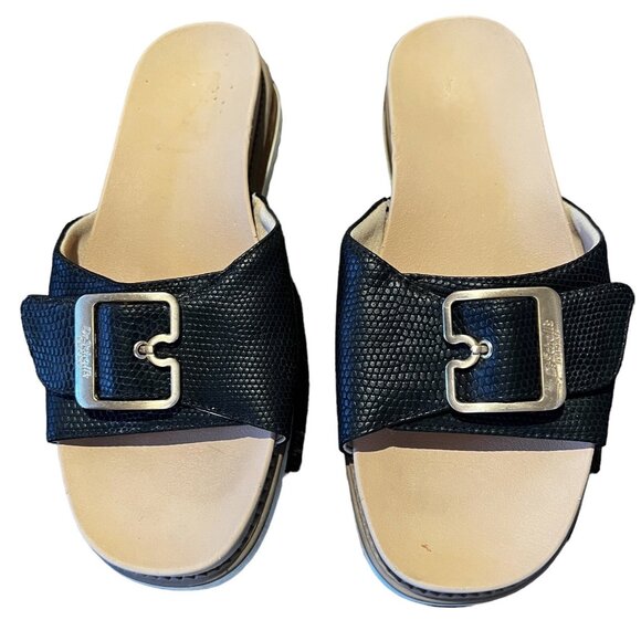 Dr. Scholl's Shoes - Dr. Scholl’s Women’s Size 9M Sandal Slip Ons Slide Wedge Textured Black